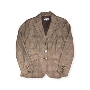 Vince Wool Blend Plaid Blazer